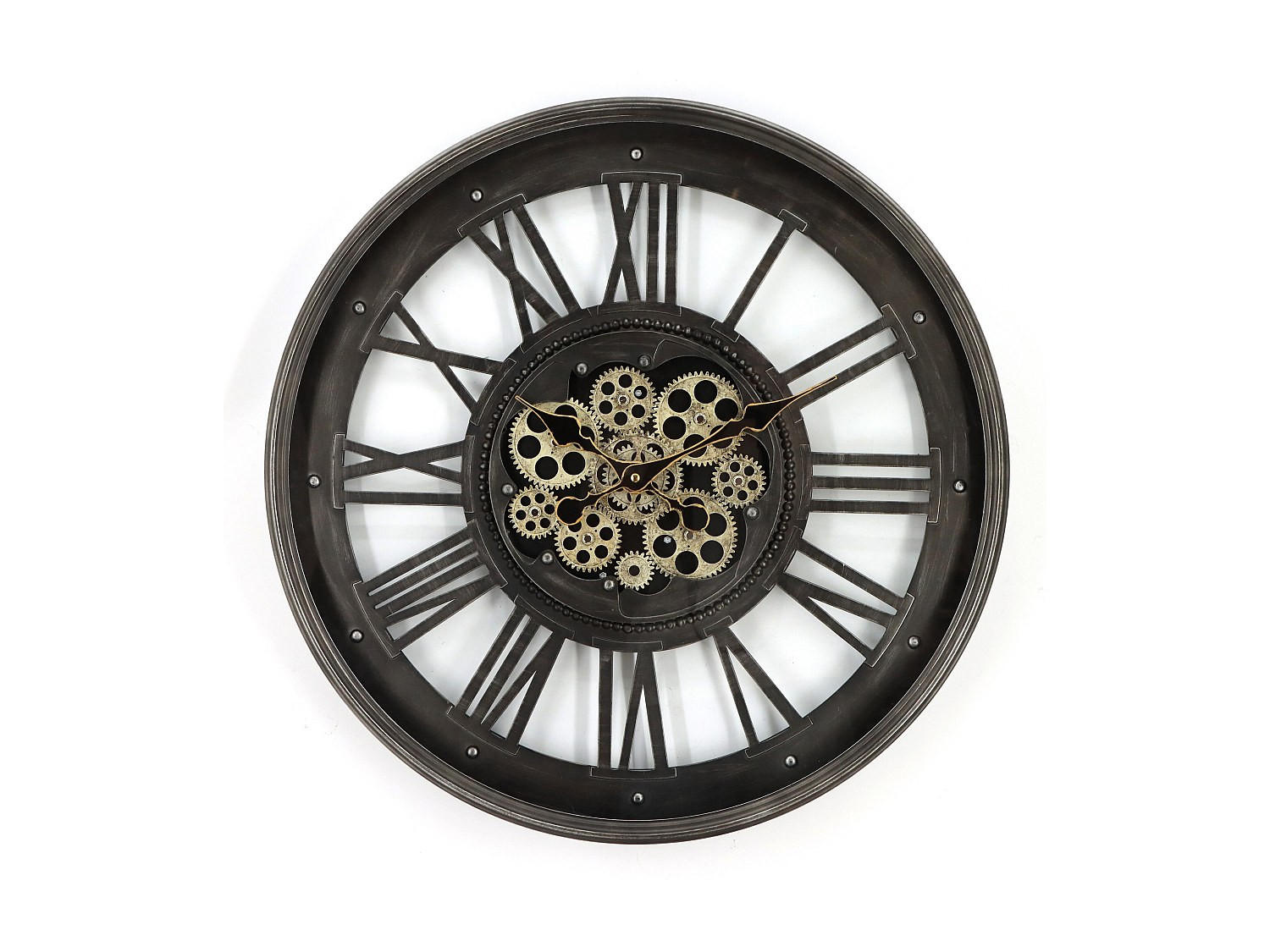 WANDUHR - 60 cmcm x 7 cmcm - Metall - Schwarz, Anthrazitgrau - ASTORIA - Schwarz, Metall (60/60/7cm) - Vente-Unique