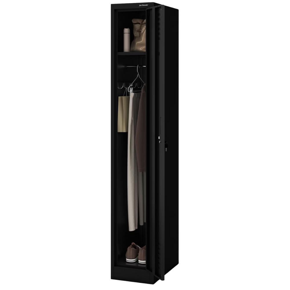 UMKLEIDESCHRANK Spind KACPER 1 Abteil 180x30x50cm Schwarz - Schwarz, Metall (30/180/50cm) - Jan Nowak