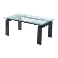 ESSTISCH ausziehbar - Glas & Metall - Schwarz - LUBANA - Transparent, Glas (270/100/76cm) - Vente-Unique