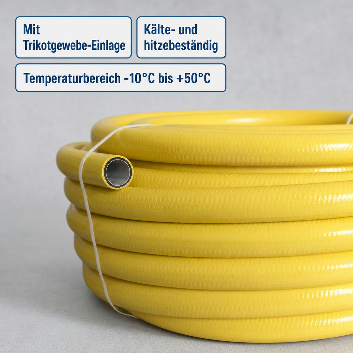 SUNTOS 1' 50 Meter Schlauch - Gelb, Kunststoff (55cm) - BONI-SHOP