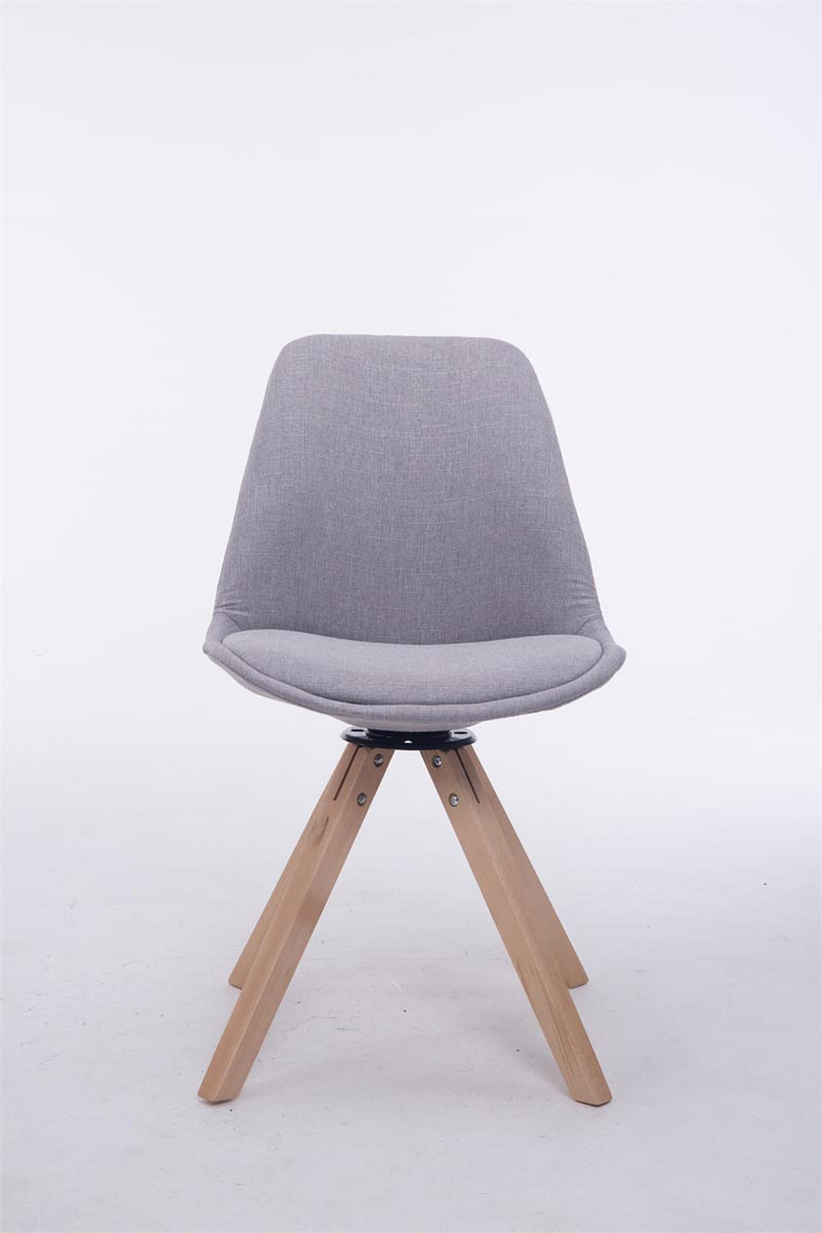 DREHSTUHL Stoff grau - Eukalyptusholzfarben/Grau, Holz/Textil (48/84/56cm) - CLP