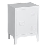 NACHTSCHRANK Inari - Weiß, Metall (40/57/30cm) - [en.casa]