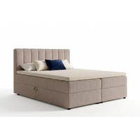 BOXBETT WILL 180/200 in Cord Beige H4 - Beige, Holz/Holzwerkstoff (180/200cm) - Deine Möbel 24