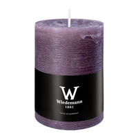 STUMPENKERZE Rustik Marble Style Mauve Lila 100 x Ø 68 mm, 1 Stück - Mauve, Paraffin (7/10cm) - Wiedemann Kerzen