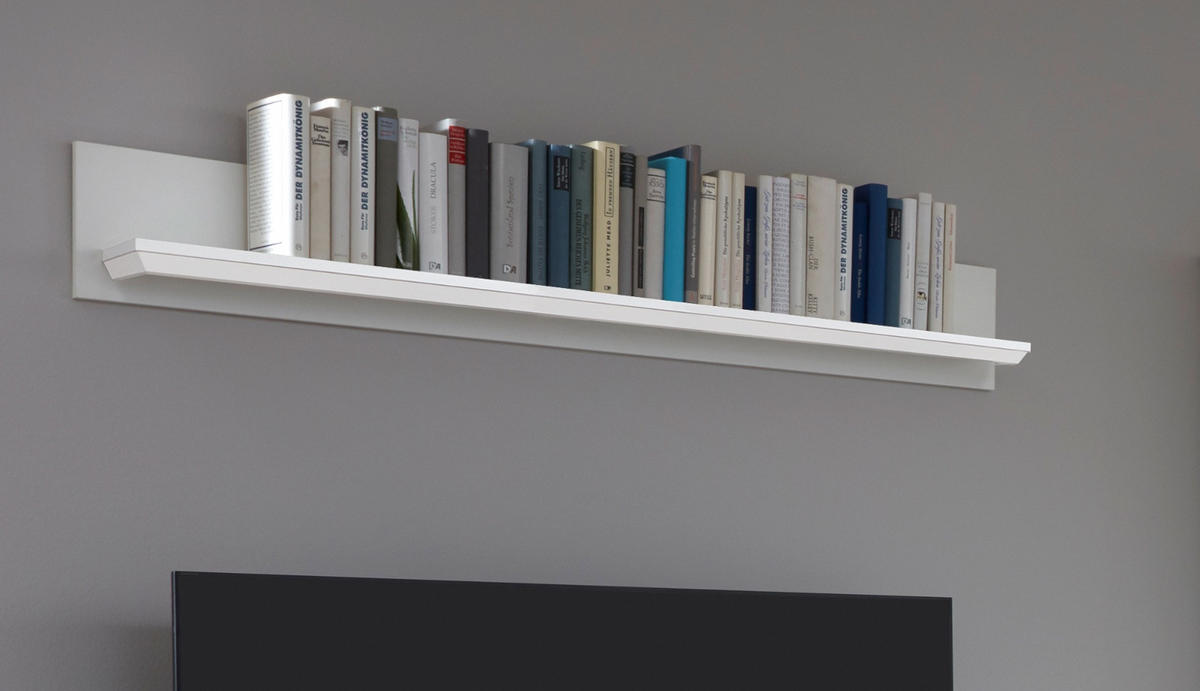 WANDBOARD weiß Landhaus, Wandregal 139 x 21 cm Bücherregal - Weiß, Holzwerkstoff (139/21/18cm) - Top.Furn