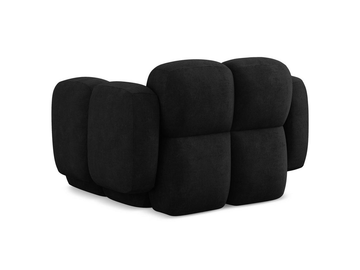 SESSEL Chenille Stoff Schwarz - Schwarz, Holzwerkstoff/Kunststoff (120/72/115cm) - Makamii