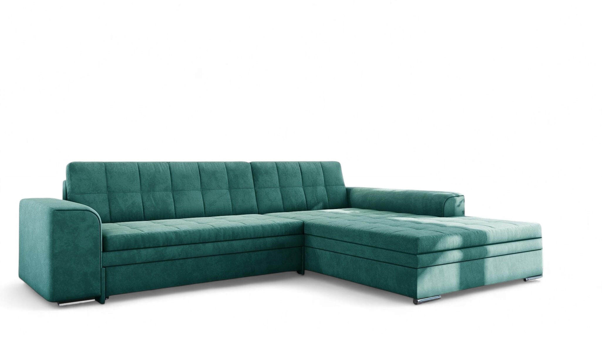 ECKSOFA Lusaka Mit Schlaffunktion - Smaragdgrün, Holzwerkstoff/Textil (198/292cm) - Fun Möbel
