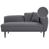 CHAISELONGUE Bouclé dunkelgrau rechtsseitig Chevannes - Schwarz/Grau, Textil (138/74/77cm) - Beliani