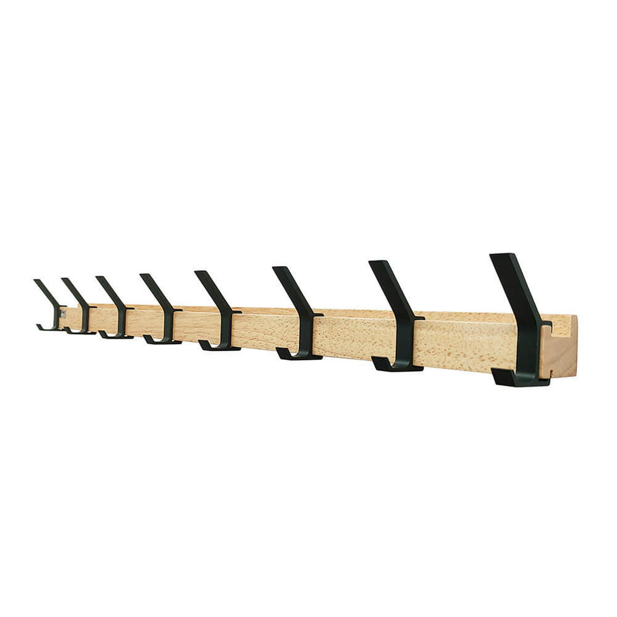 GARDEROBENLEISTE inkl. Haken, Magnete und Bilderregal STRIPE - 8 x Haken - Braun, Holz (6.8/6.9/70cm) - Home Deluxe