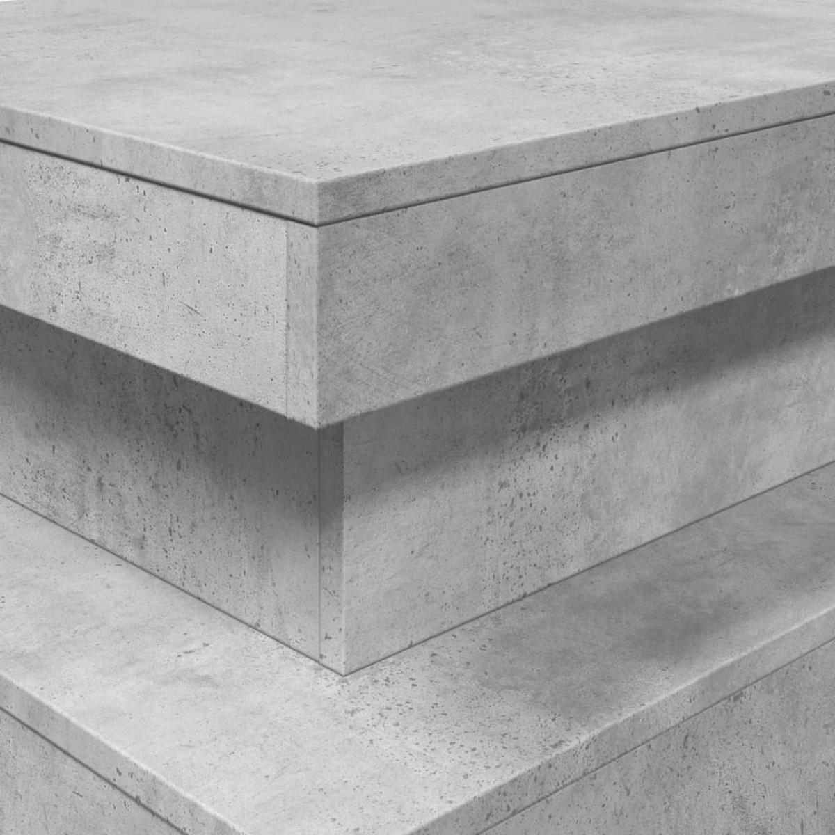 COUCHTISCH Moderner 90/50/40 cm aus Holzwerkstoff Betongrau mit Led-Leuchten - Hellgrau, Holz (50/90/40cm) - vidaXL