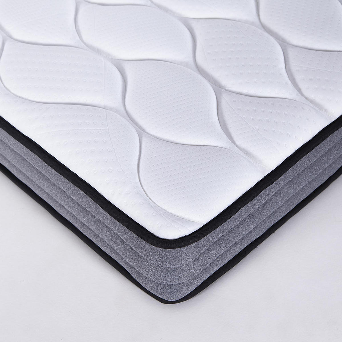 TASCHENFEDERKERNMATRATZE mit 1000 Federn,Unabhängige 7-Zonen-Stütze,Feste Liegehärte H3 – 120×200cm - Weiß, Textil (120/200cm) - KOMHTOM