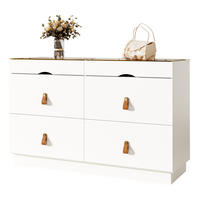 KOMODA z MDF a skla 120x40x78 cm biela so 6 zásuvkami, sklenenou doskou a členitým úložným priestorom - biela, sklo (120/78/40cm) - Modfu