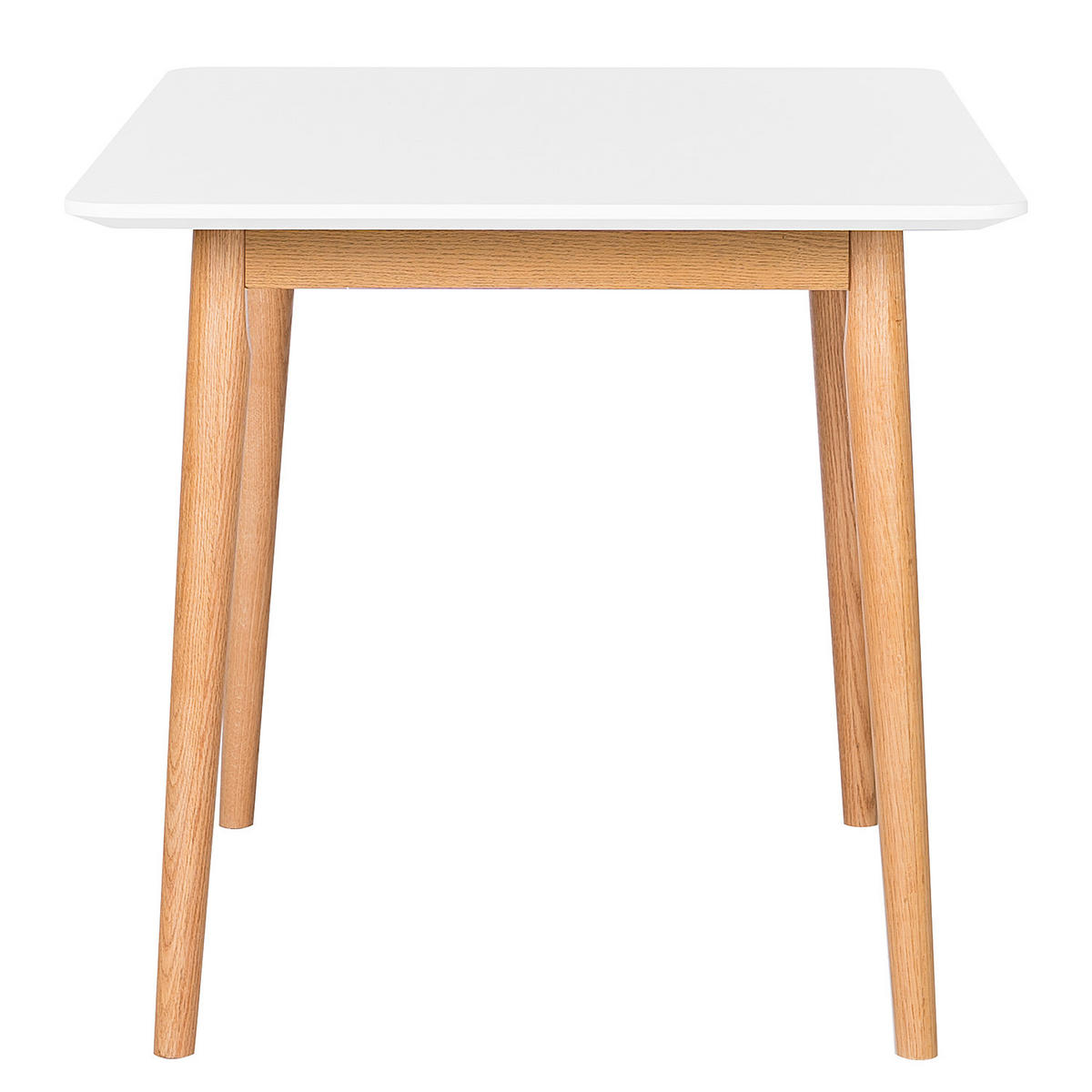 ESSTISCH - Eiche teilmassiv - Weiß, Holzwerkstoff (80/120/76cm) - home24