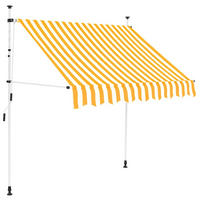 MARKISE Einziehbare Handbetrieben 150 Cm Orange/Weiss Gestreift - Orange, Textil (150/300/120cm) - vidaXL