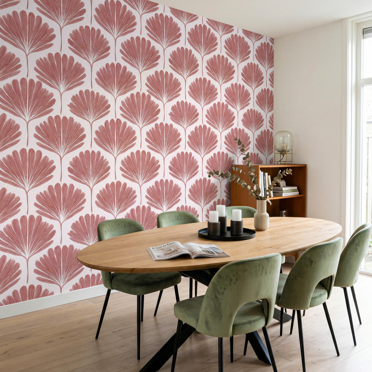 TAPETE - Fächer - Motiv - Terra - 300x240 cm - Rotbraun, Papier (300/240cm) - OnlyWow