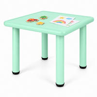 KINDERTISCH Salbei Indoor Outdoor Kunststoff 52x62 cm - Grün, Kunststoff/Metall (62/52/62cm) - Relaxdays
