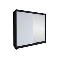 SCHWEBETÜRENSCHRANK Talin I - Silberfarben/Weiß, Holzwerkstoff/Metall (180/215/58cm) - MIRJAN24