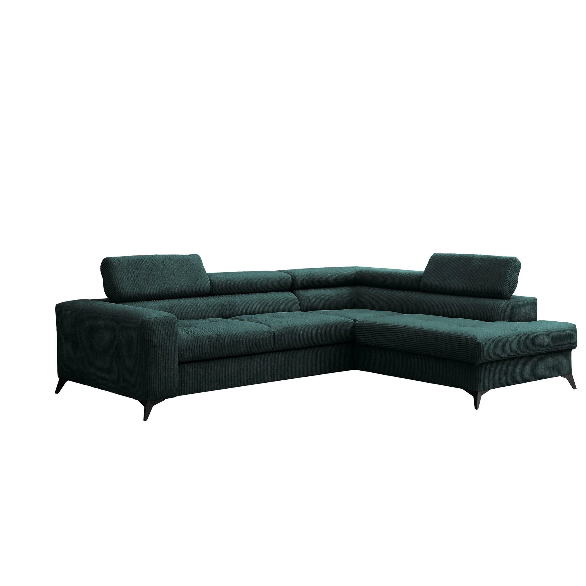 ECKSOFA Schlafsofa Amadeo In Anafi - Grün, Holzwerkstoff/Textil (271/202cm) - Fun Möbel