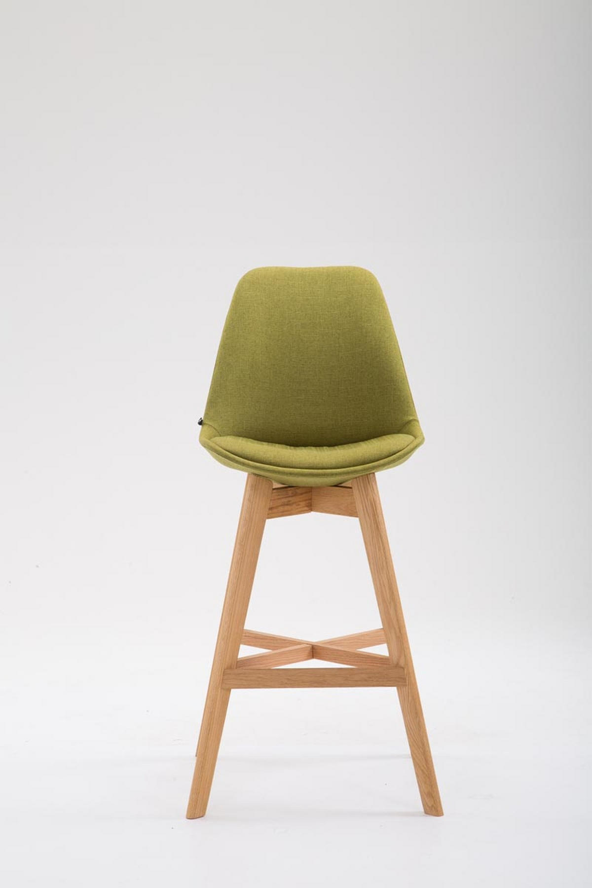 BARHOCKER Canada, 2er Set, Gestell natura, Stoff Grün - Naturfarben/Grün, Holz/Textil (48/100/56cm) - TPFLiving