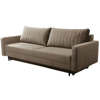 SCHLAFSOFA PALMO, Sofa mit Schlaffunktion und Bettkasten, Farbe: Beige, Velourstoff - Beige, Textil (220/86/94cm) - Sepro Meble