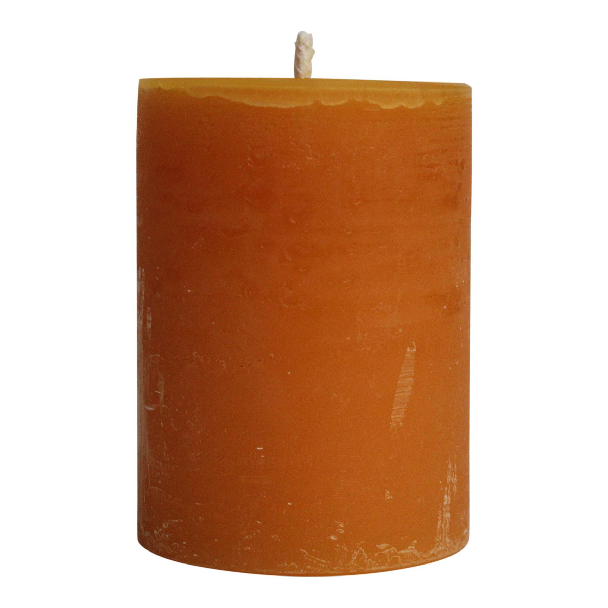 KERZE Rustic Outdoor Orange 15/15/20cm - Orange, Paraffin (15/20/15cm) - PTMD Collection