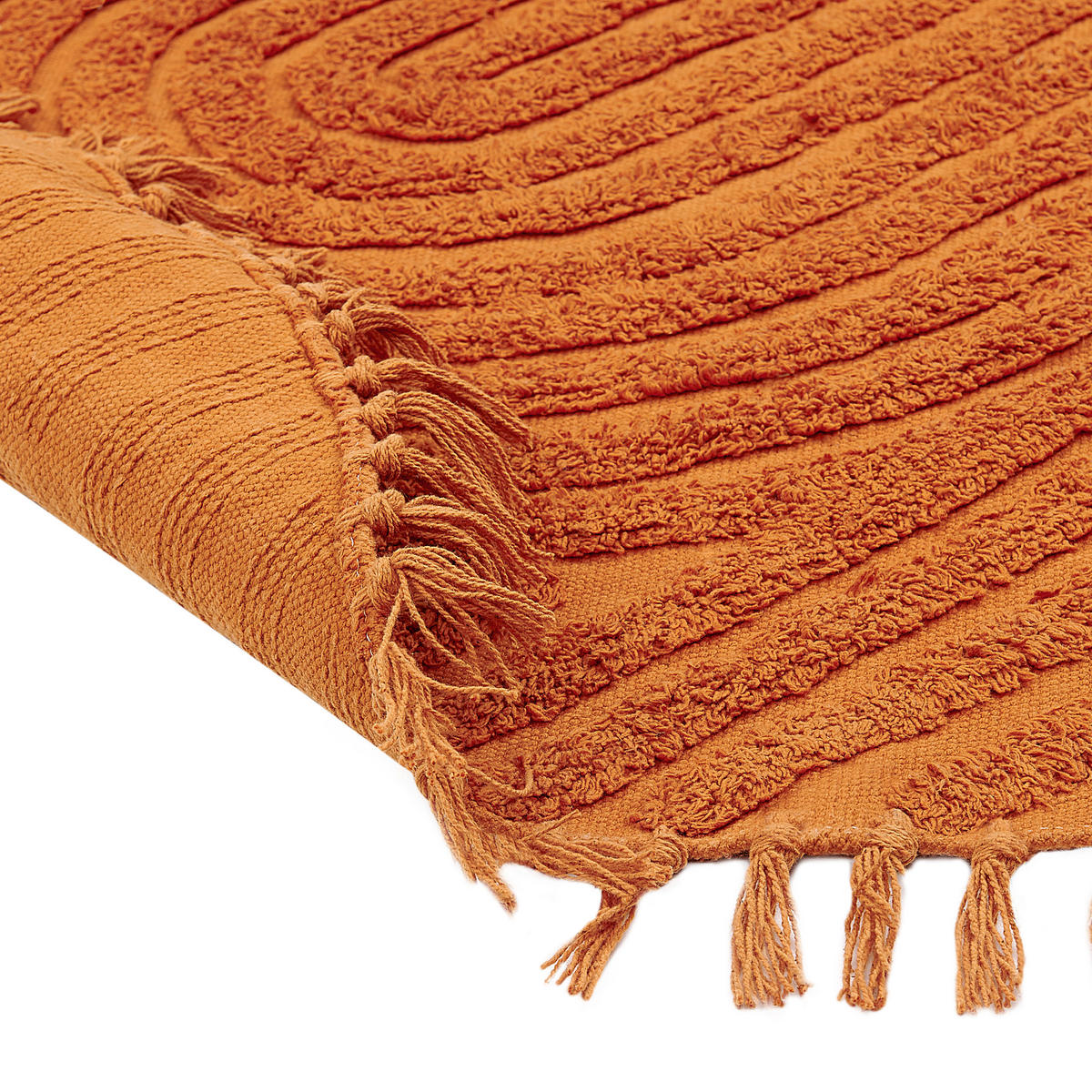 TEPPICH geflochten Halfeti 140/140 cm - Orange, Textil (140/140cm) - Beliani