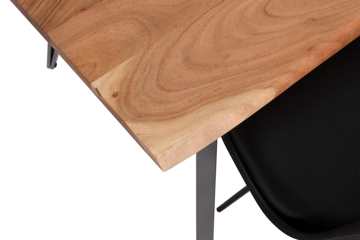 ESSTISCH CELIA - Beige/Silberfarben, Holz/Metall (80/120/77cm) - SAM