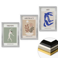 WANDBILDER 3er Set - 20x30 cm Silberner Rahmen - Matisses stilvolle Pflanzenfiguren - Silberfarben, Kunststoff (20/30cm) - ArtPrintCave