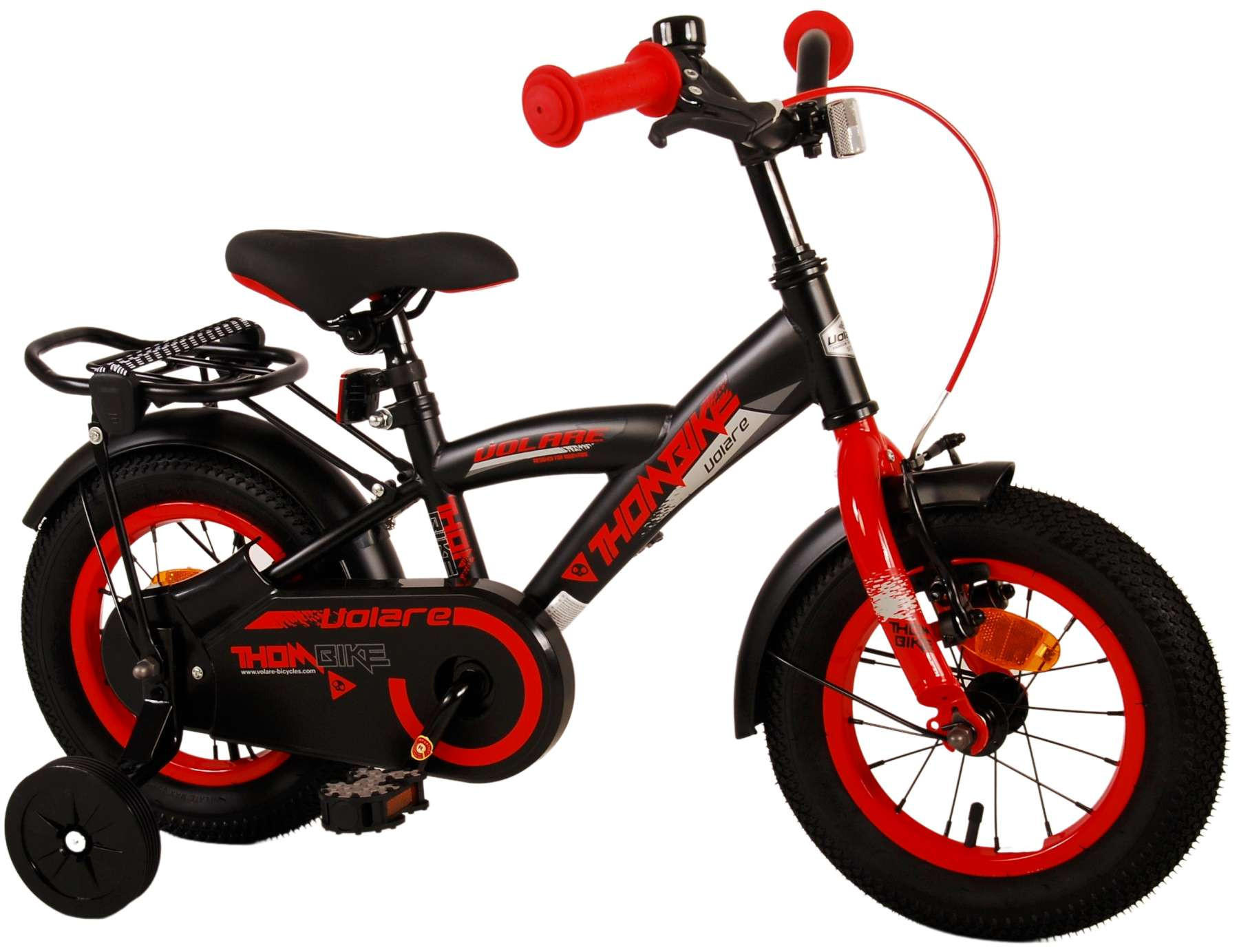 KINDERFAHRRAD Thornbike - Jungen - 12 Zoll - Rücktritt + Handbremse - Schwarz/Rot - Rot/Schwarz, Metall (45cm) - TPFSports