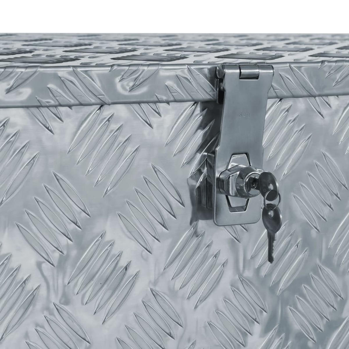 ALUMINIUMBOX mit Deckel Metallkiste 110,5x38,5x40 cm Silber - Silberfarben, Metall (110.5/40/38.5cm) - DELUKE