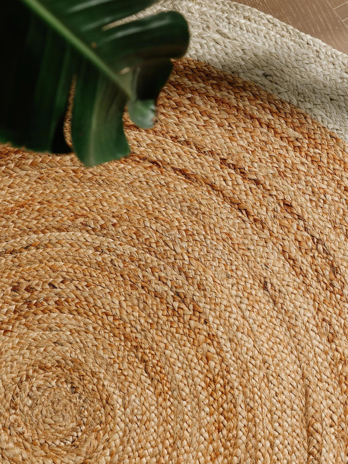 JUTETEPPICH Jutta Ivory ø 115 cm rund - Creme, Naturmaterialien/Textil (115/115cm) - benuta Pure