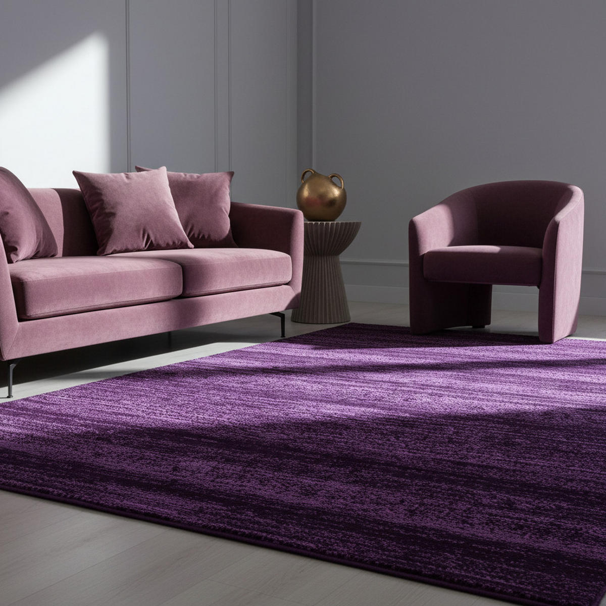 KURZFLORTEPPICH INN, einfarbig, Violett, 140 x 200 cm - Lila, Textil (140/200cm) - KADIMA DESIGN