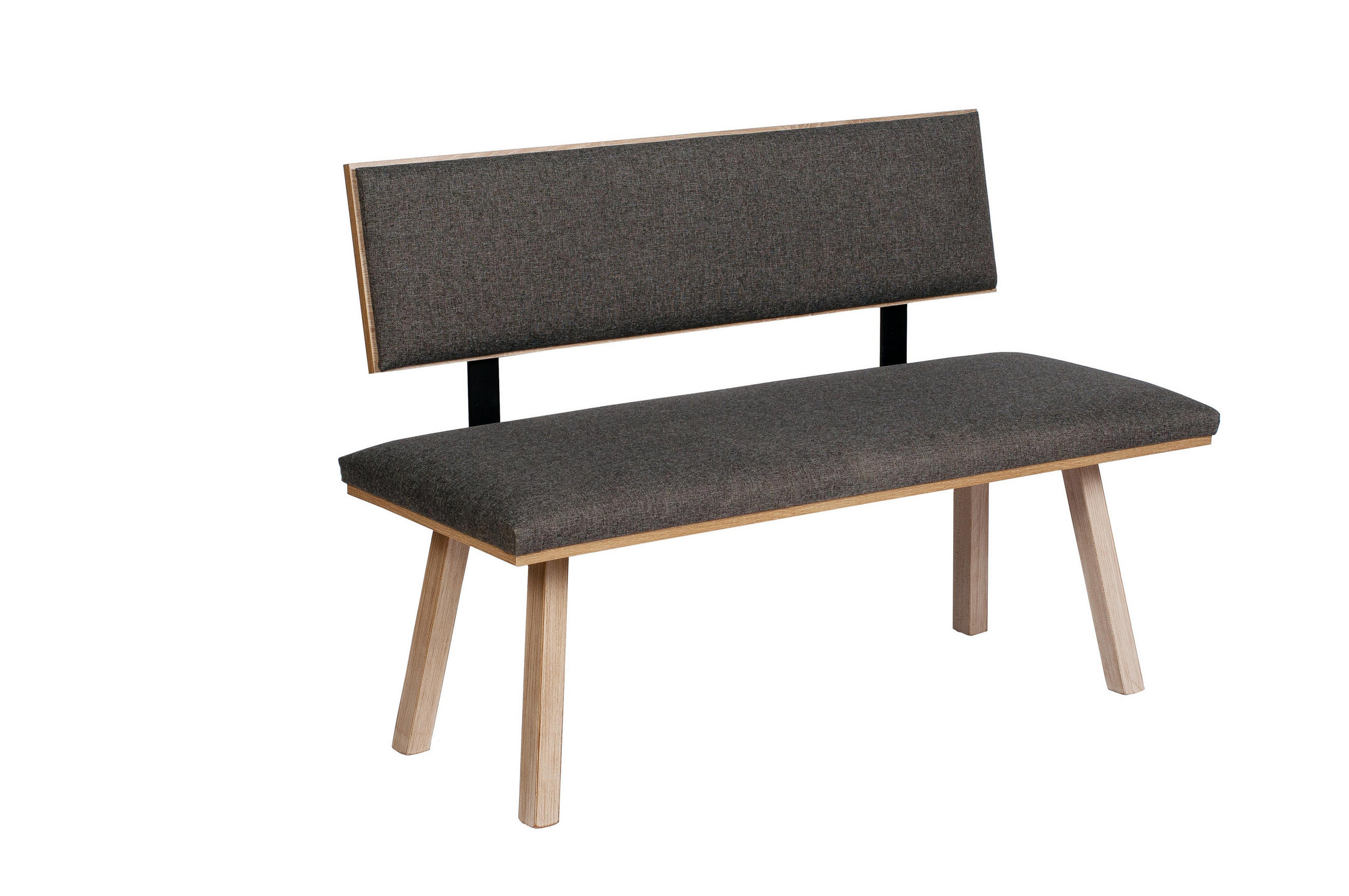 SITZBANK Die Klassische - Eichefarben/Grau, Holz/Textil (48/87/125cm) - Kundler Home
