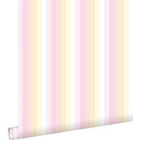 TAPETE Regenbogenstreifen 53 cm x 10.05 m - Pink, Papier (53/0.1cm) - ESTAhome