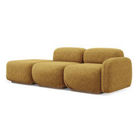 3-SITZER SOFA Links Chenille Stoff Gelb - Currygelb/Gelb, Holz/Textil (258/73/95cm) - Makamii