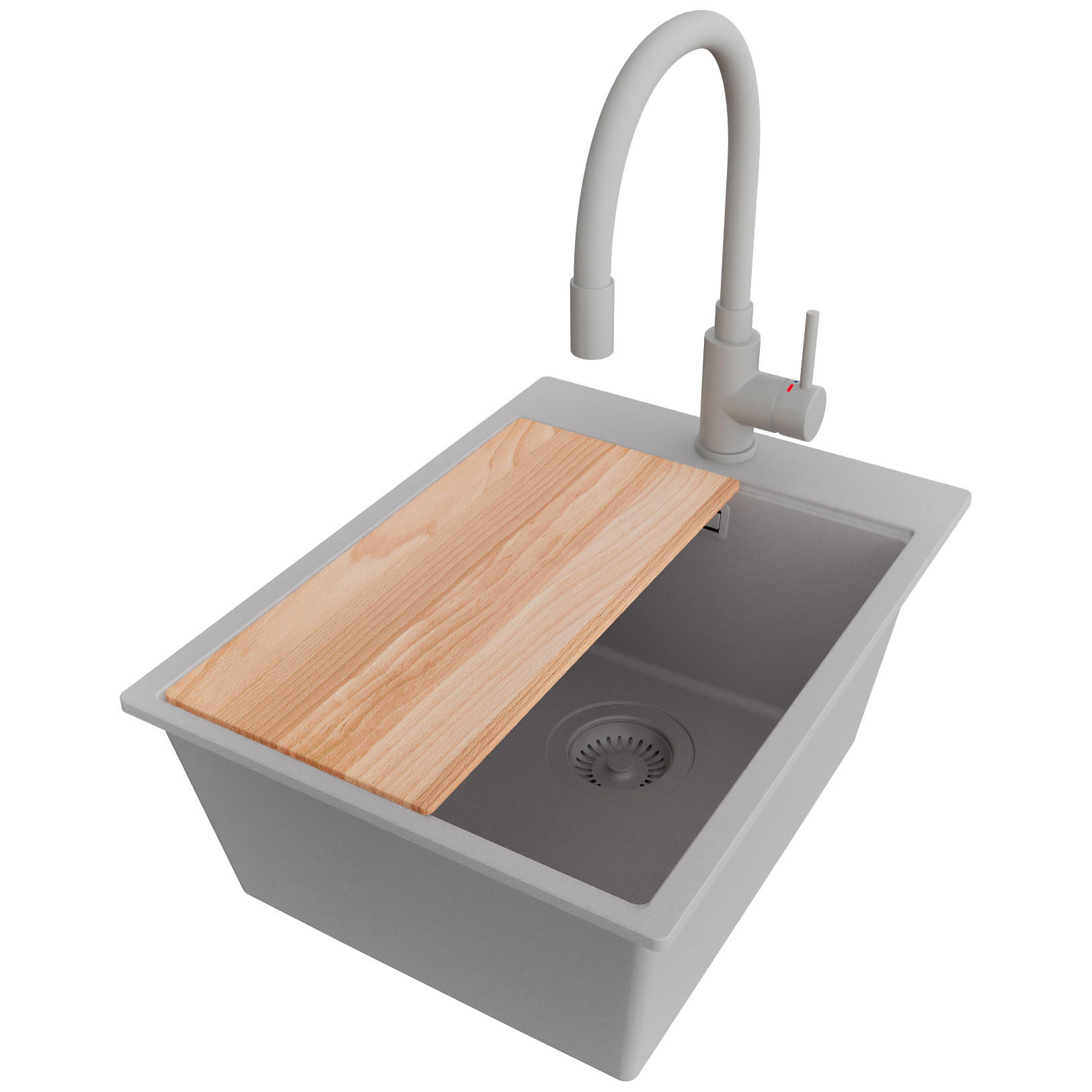 Primagran Granitspüle Grau, Grau, Grau, Beige 38x20x50 cm