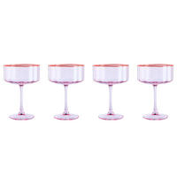 CHAMPAGNERGLAS (4er-Set) Fiori - Pink, Glas (0.4L) - Butlers
