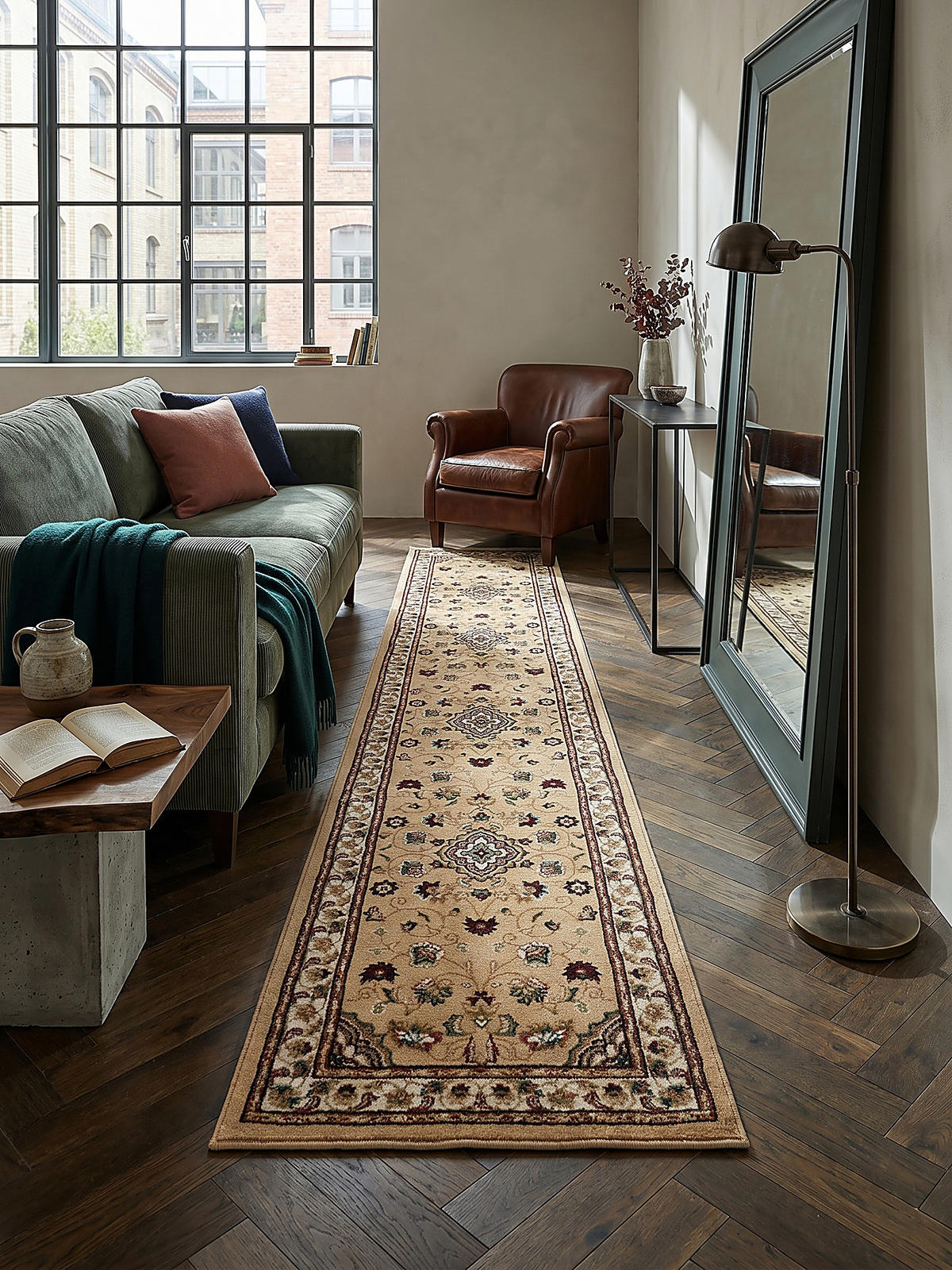 TEPPICH GLAZERT, klassisch-floral, Braun, 60 x 230 cm - Braun, Textil (60/230cm) - KADIMA DESIGN