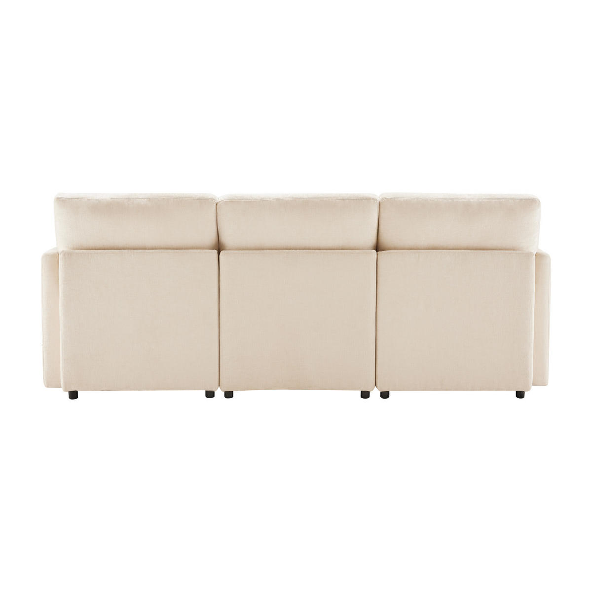 ECKSOFA 216/161/81 cm Beige mit beweglicher Fußhocker - Beige, Textil (216/161cm) - Oxeza