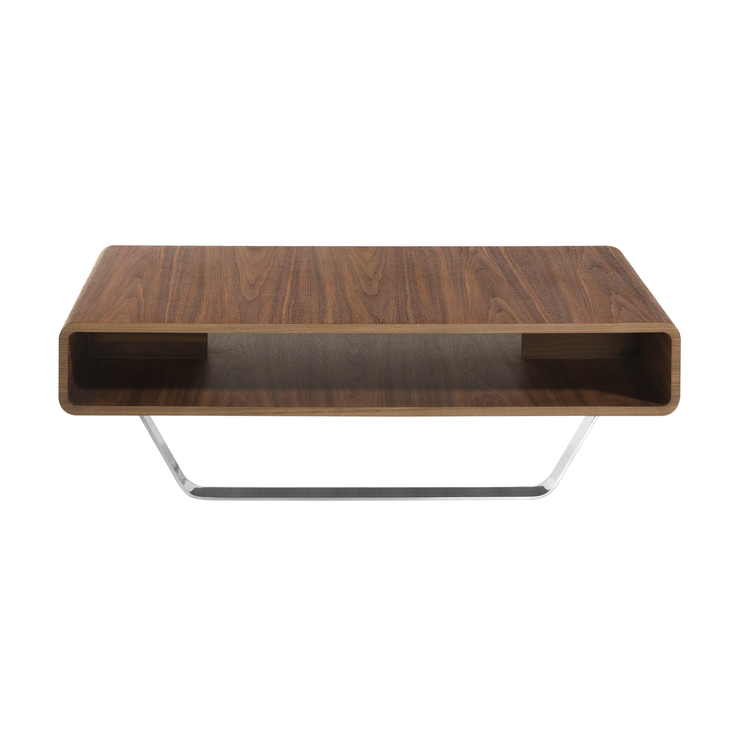 COUCHTISCH Rechteckig Walnuss , Stahl 120/60/36 cm - Edelstahlfarben/Nussbaumfarben, Holz/Metall (60/120/36cm) - ANGEL CERDA