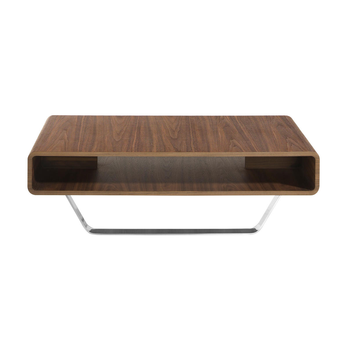 COUCHTISCH Rechteckig Walnuss , Stahl 120/60/36 cm - Edelstahlfarben/Nussbaumfarben, Holz/Metall (60/120/36cm) - ANGEL CERDA