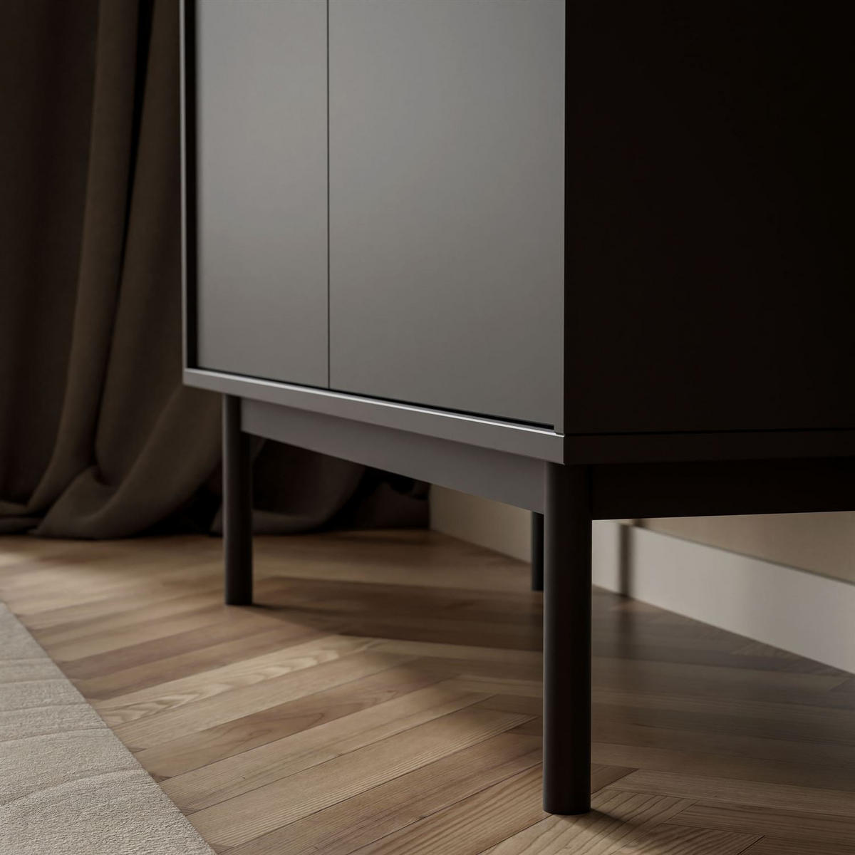 VITRINE MIRACLE mit Glasfront Schwarz - Schwarz, Holzwerkstoff (104/180/39cm) - Lookway