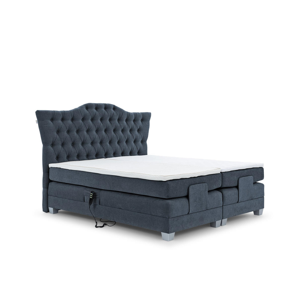 BOXSPRINGBETT Bett Elektrisch Fausto - Dunkelblau, Holzwerkstoff/Textil (180/200cm) - Fun Möbel
