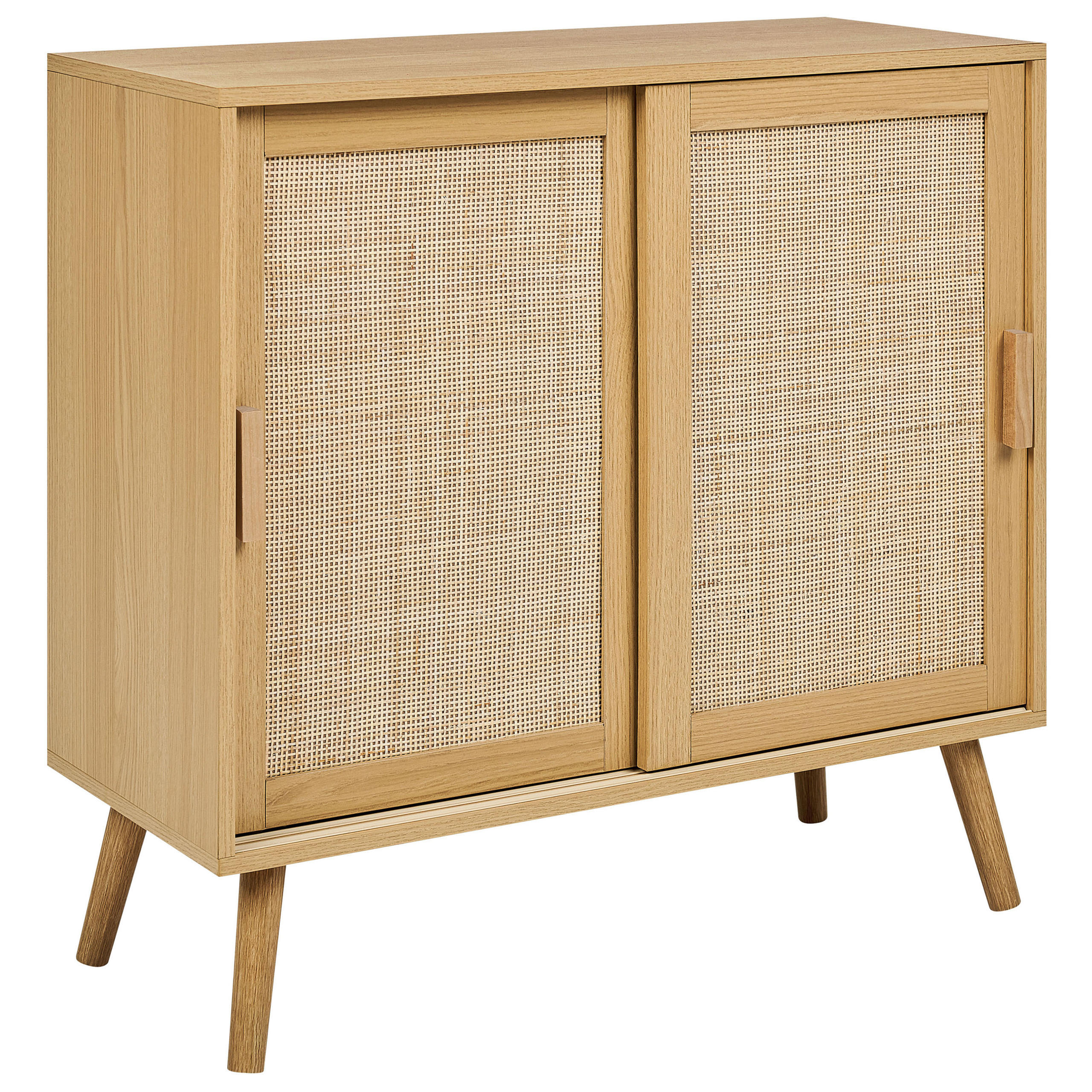 SCHRANK Hellbraun Hodgen - Braun, Holzwerkstoff (80/80/35cm) - Beliani