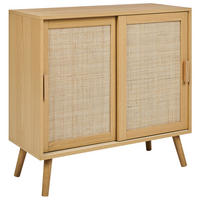 SCHRANK Hellbraun Hodgen - Braun, Holzwerkstoff (80/80/35cm) - Beliani