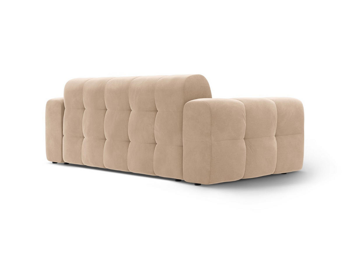 SOFA Kendal aus Samt mandelbeige 3 Sitzplätze - Beige, Textil (103/79/222cm) - Micadoni