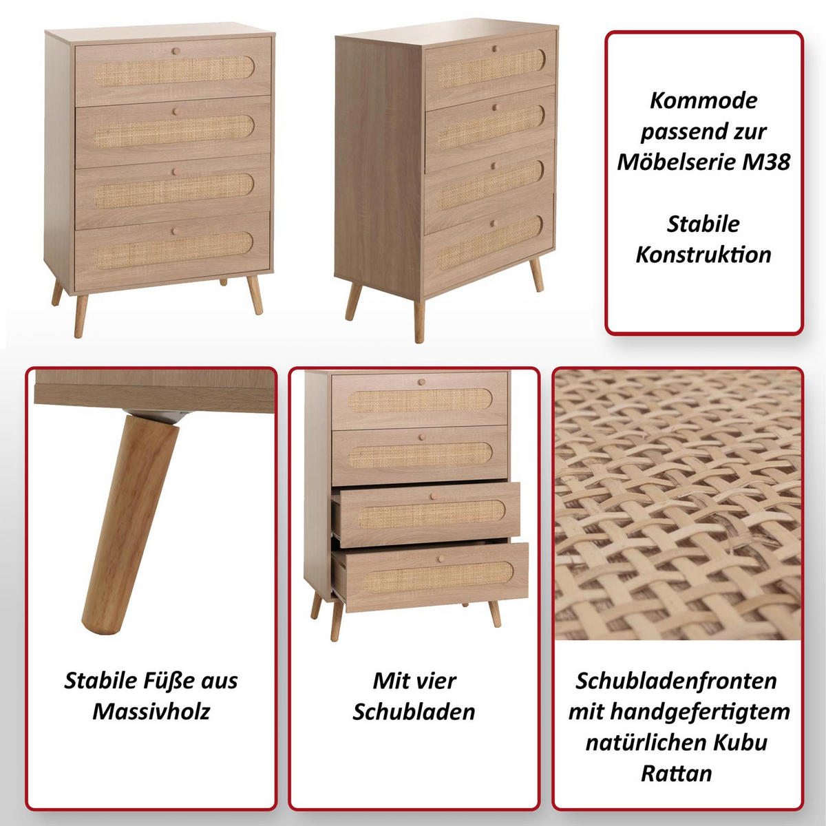 KOMMODE Braun - Braun, Holz (71/101/42cm) - MCW