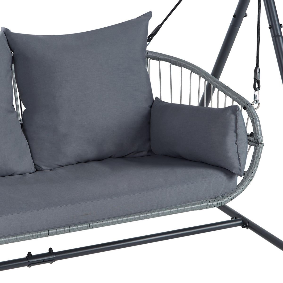 HOLLYWOODSCHAUKEL Grau Fiastra - Grau, Metall (170/202/140cm) - Beliani