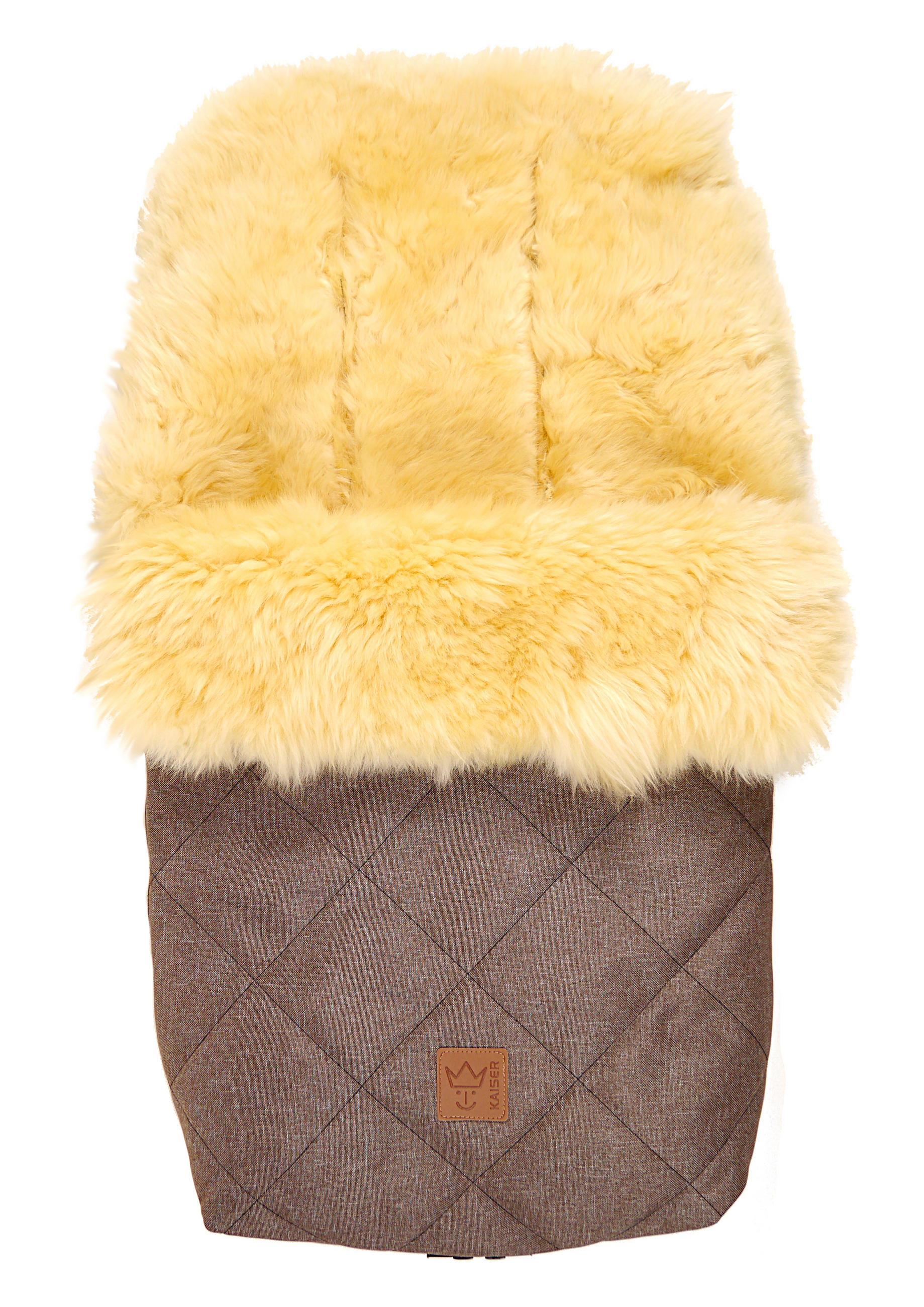 LAMMFELL-FUSSSACK Nelly, medizin, brown melange - Braun, Fell (46/8/88cm) - Kaiserbaby