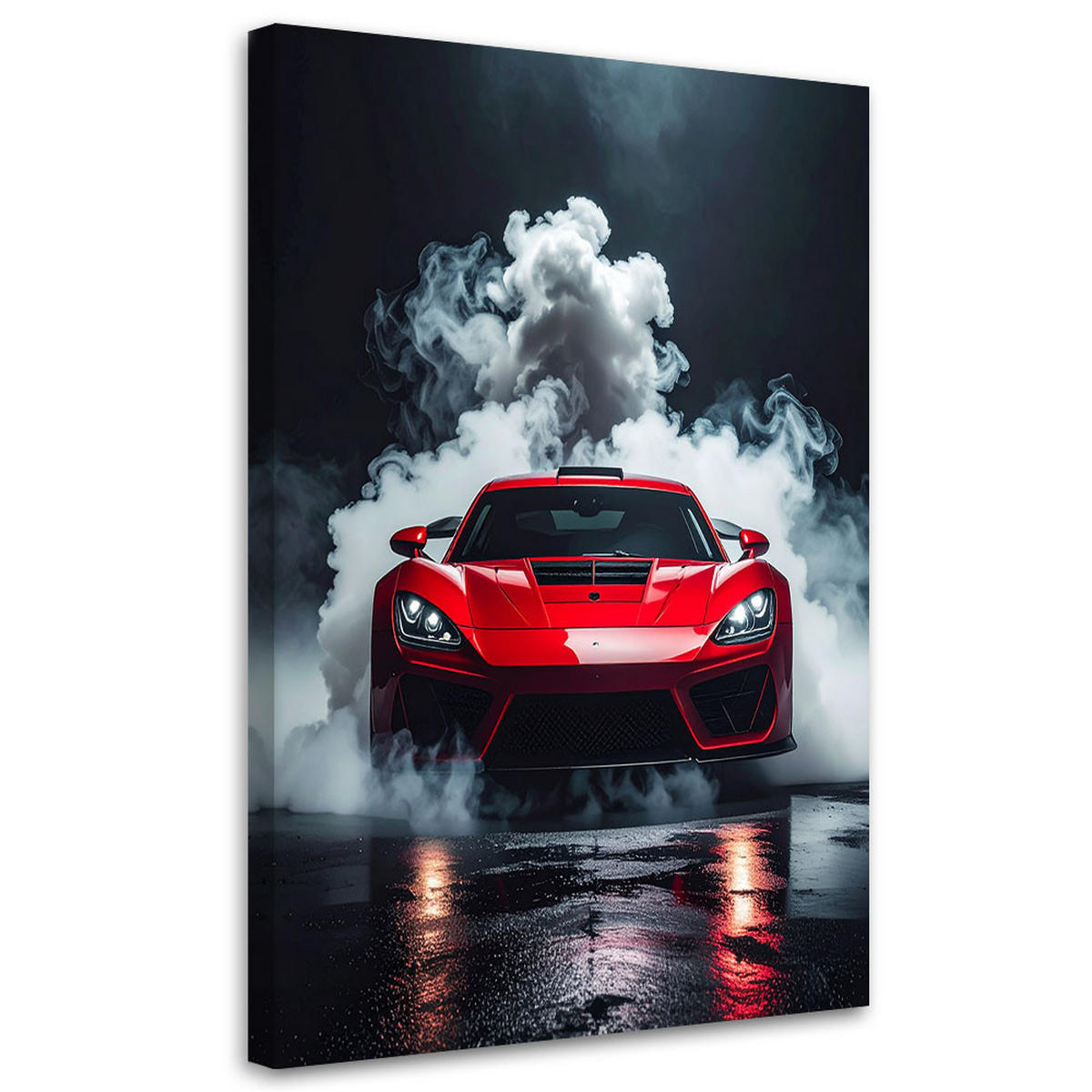 LEINWANDBILD Kraftfahrzeuge 80x120cm - Rot, Textil (80/120cm) - Feeby